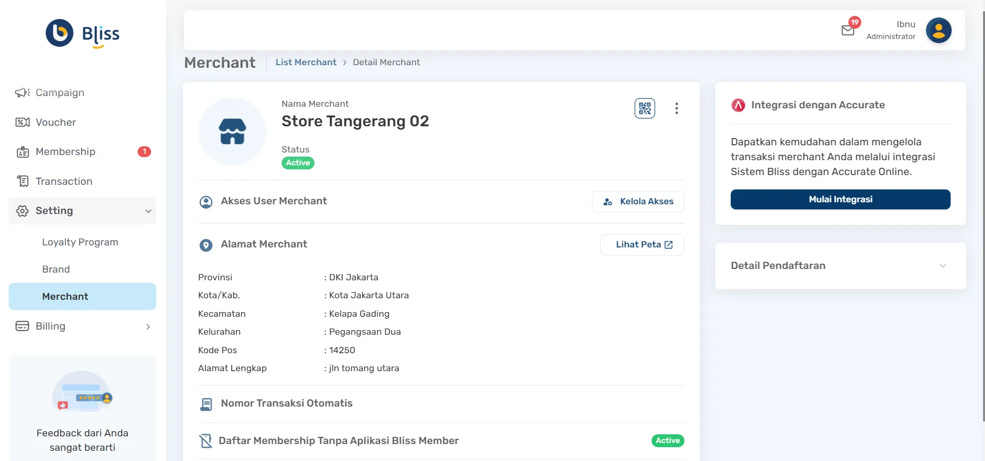 Cara akses halaman merchant